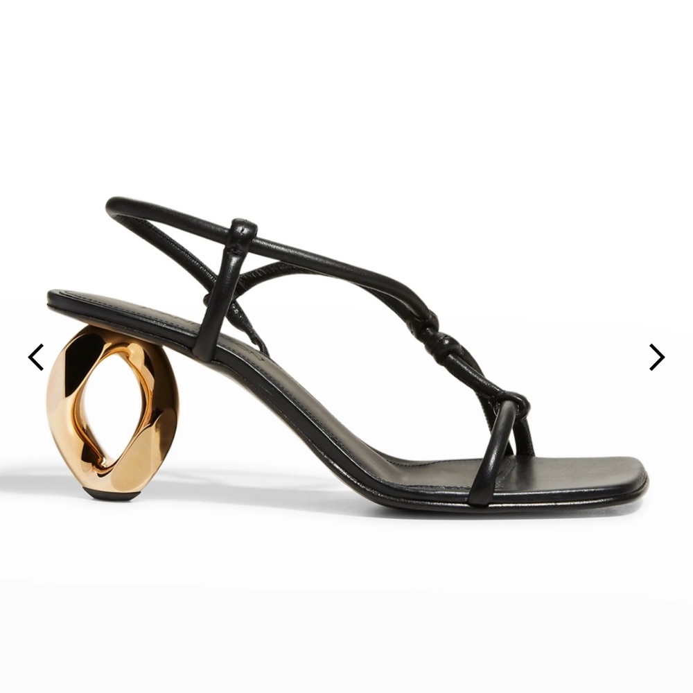 JW Anderson Strappy Leather Chain-Heel Sandals